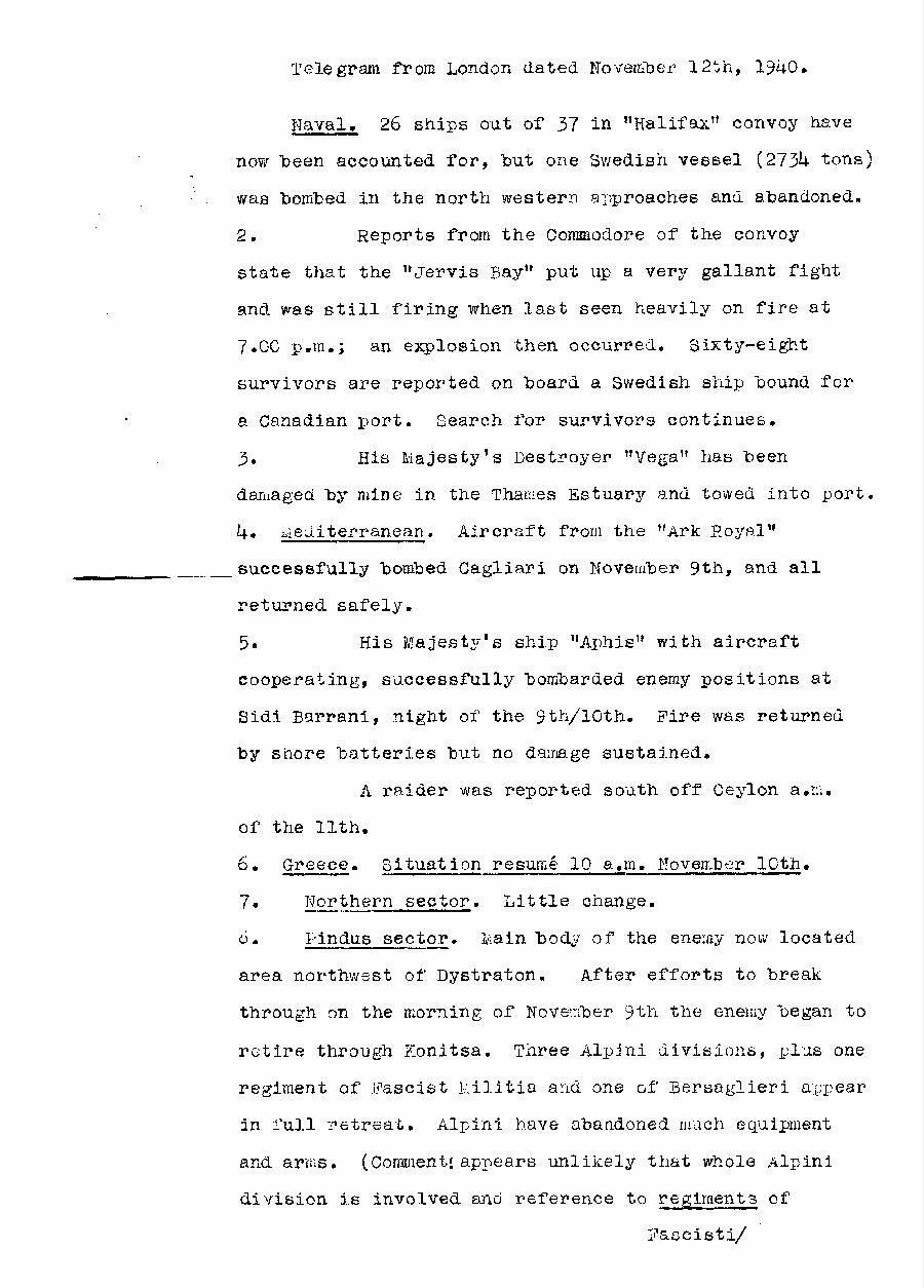 [a313l02.jpg] - Report from London on military situation 11/12/40 - Page 1