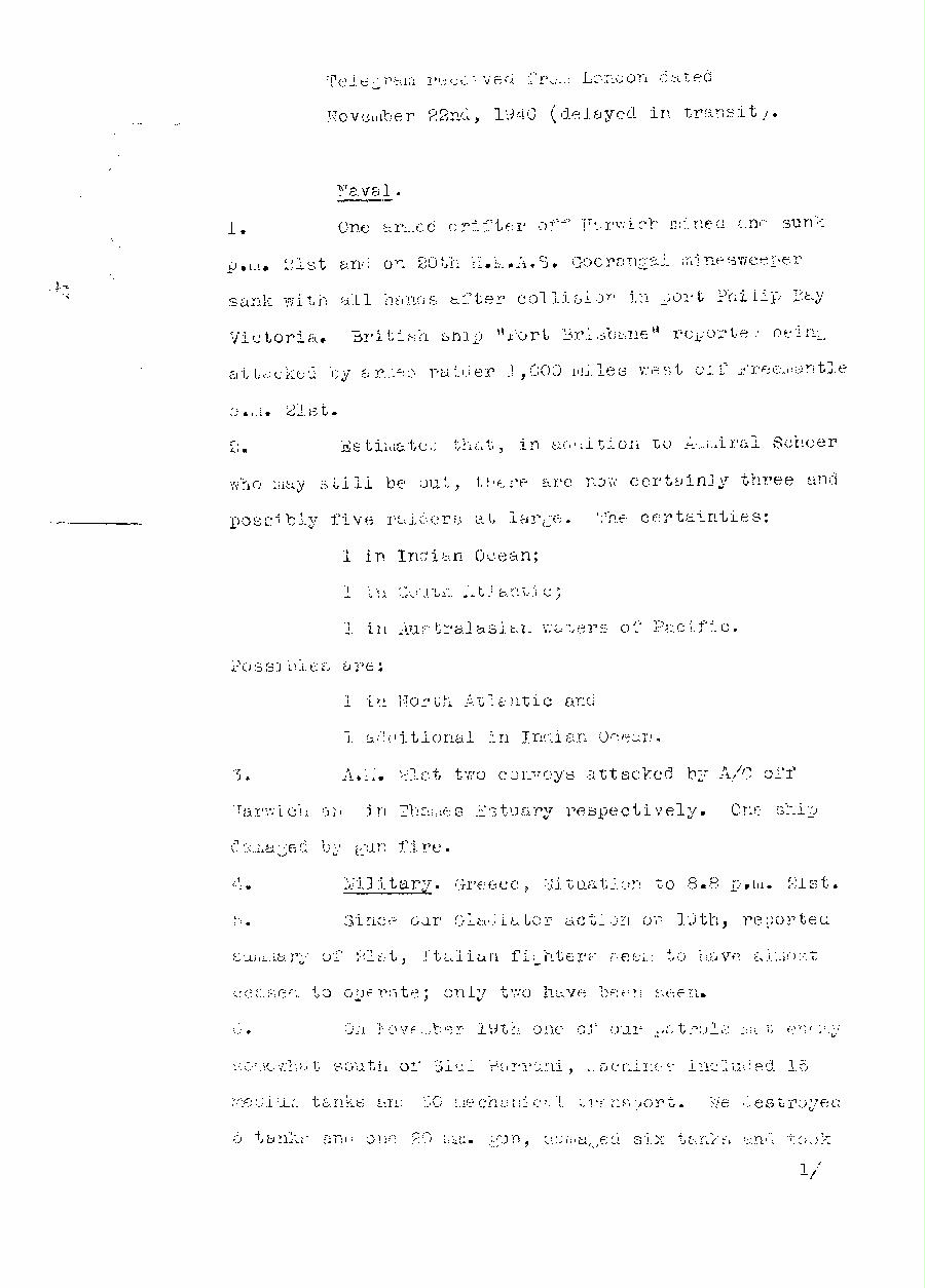 [a313u02.jpg] - Report from London on military situation 11/22/40 - Page 1