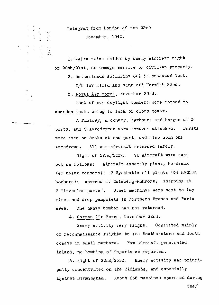 [a313v02.jpg] - Report from London on military situation 11/23/40 - Page 1