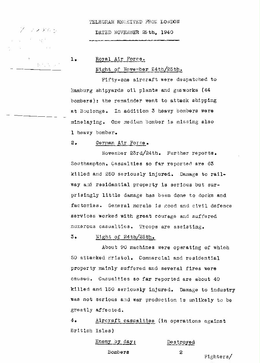 [a313x02.jpg] - Report from London on military situation 11/26/40