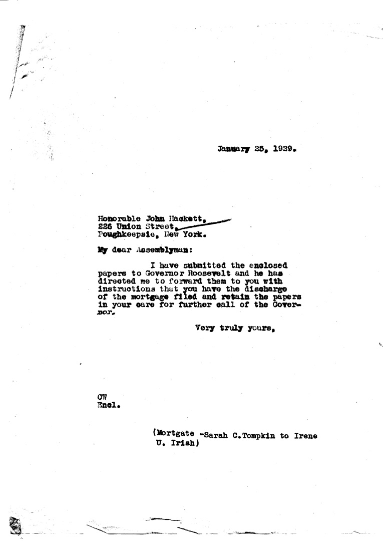 [a906ap01.jpg] - Letter to John M. Hackett from FDR January 25, 1929