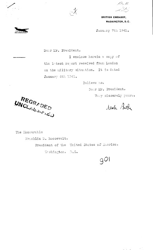 [a316g01.jpg] - Neville Butler --> FDR Letter about military situation 1/7/41