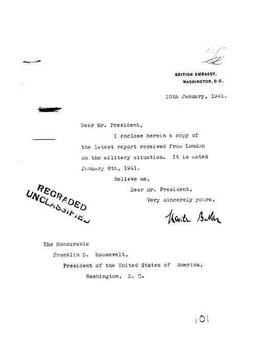 [a316i01.jpg] - Neville Butler --> FDR Letter about military situation 1/10/41