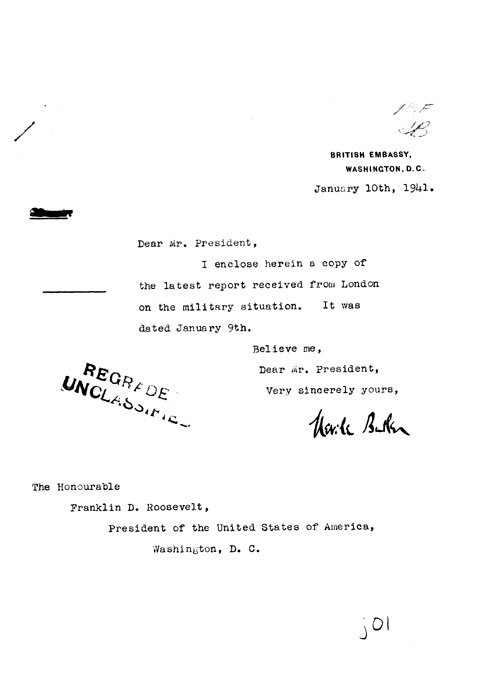[a316j01.jpg] - Neville Butler --> FDR Letter about military situation 1/10/41