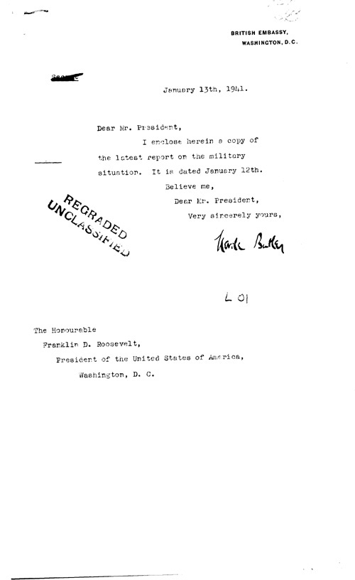 [a316l01.jpg] - Neville Butler --> FDR Letter about military situation 1/13/41