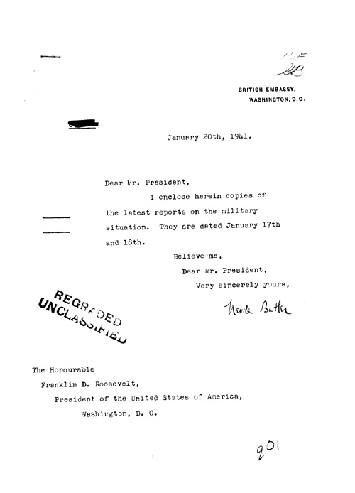 [a316q01.jpg] - Neville Butler --> FDR Letter about military situation 1/20/41