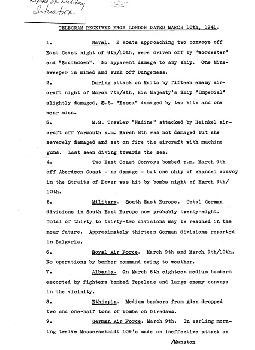 [a318j02.jpg] - Report on military situation3/10/41