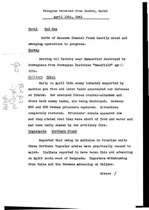 [a319q02.jpg] - Report on military situation 4/15/41