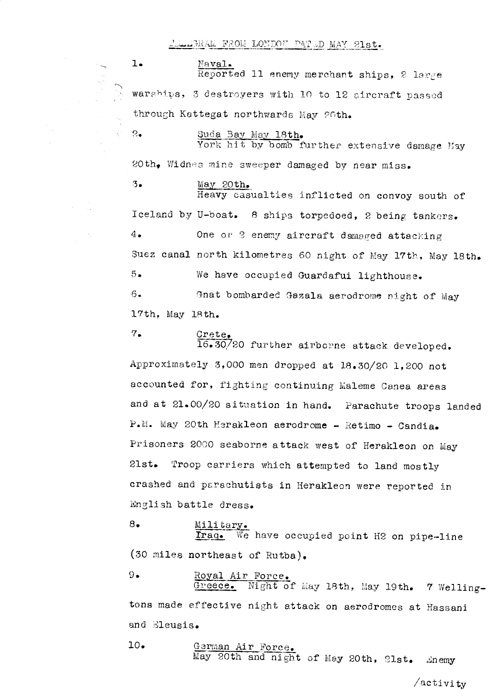 [a320t02.jpg] - Telegram from London on military situation 5/21/41