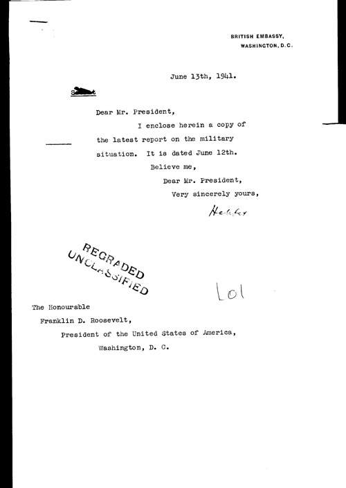 [a321l01.jpg] - Cover letter; Halifax-->FDR 6/13/41