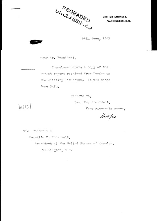 [a321w01.jpg] - Cover letter; Halifax-->FDR 6/26/41