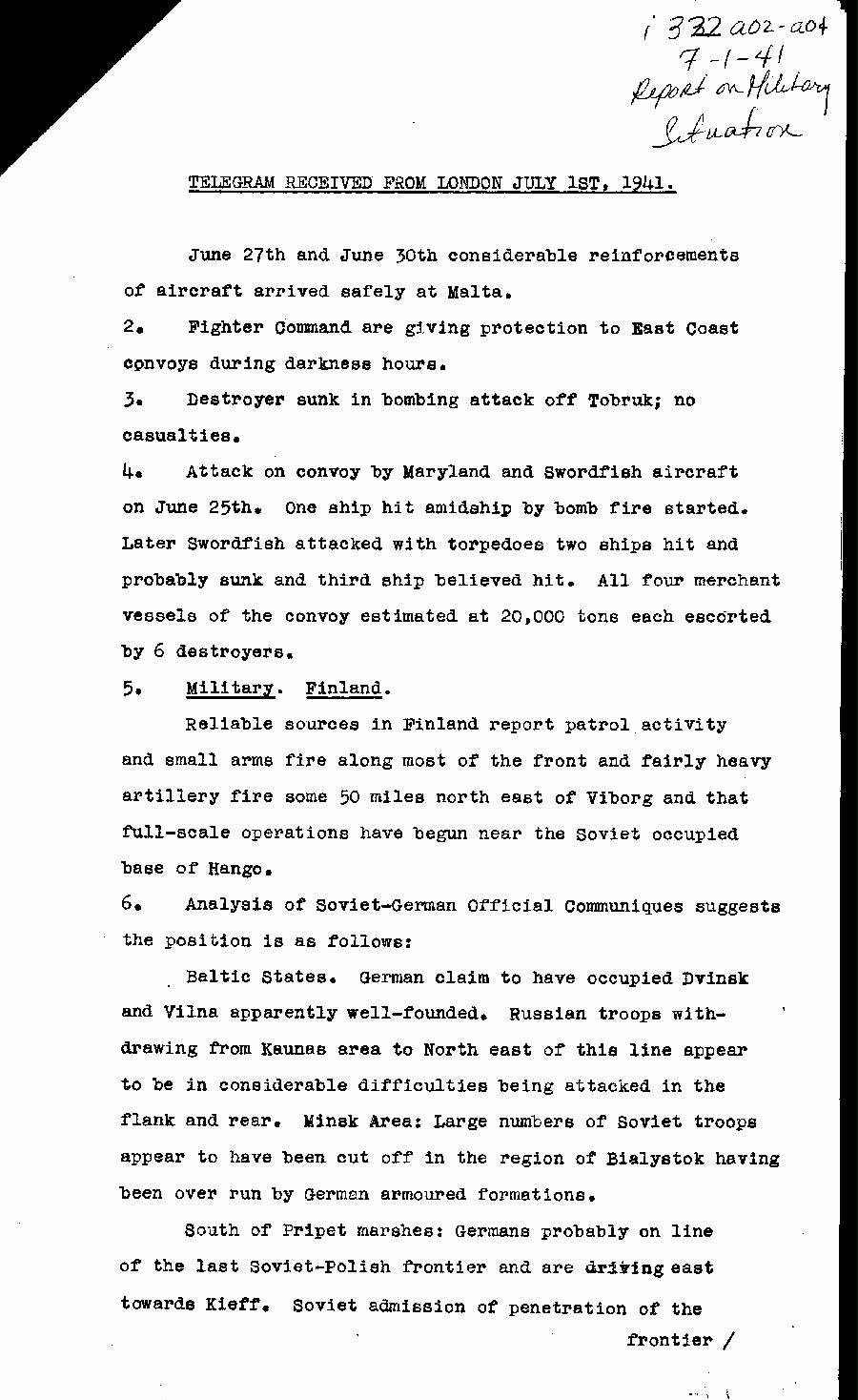 [a322a02.jpg] - Report on Military Situation 7/1/41
