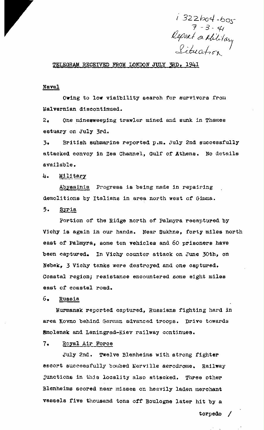 [a322b04.jpg] - Report on military situation 7/3/41
