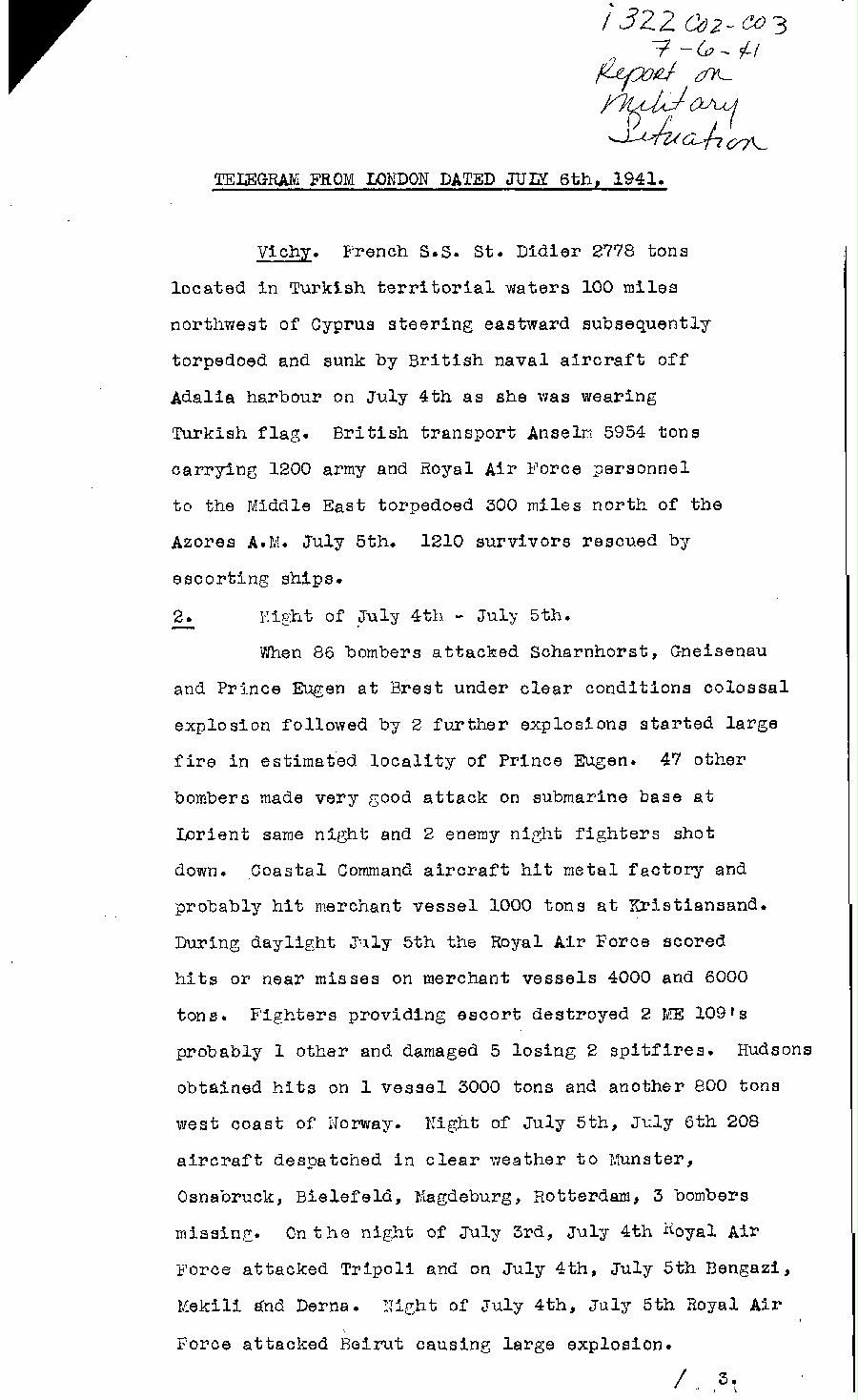 [a322c02.jpg] - Report on military situation 7/6/41