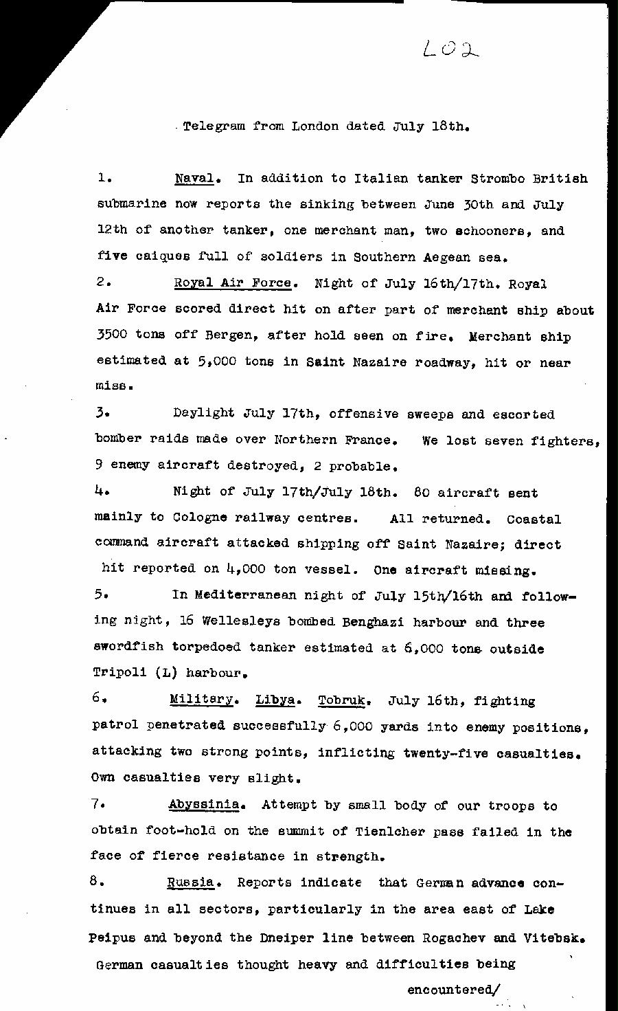 [a322l02.jpg] - Report on military situation 7/18/41