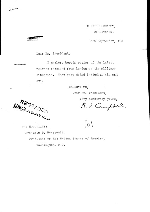 [a323f01.jpg] - Cover letter; Campbell-->FDR 9/8/41