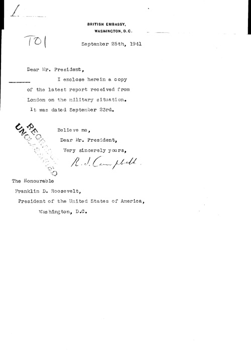 [a323t01.jpg] - Cover letter; Campbell-->FDR 9/25/41