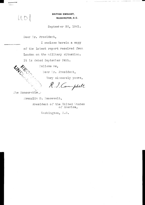 [a323u01.jpg] - Cover letter; Campbell-->FDR 9/26/41