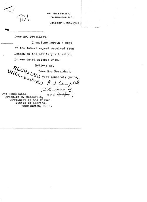 [a324t01.jpg] - Cover letter; Campbell-->FDR 10/27/41