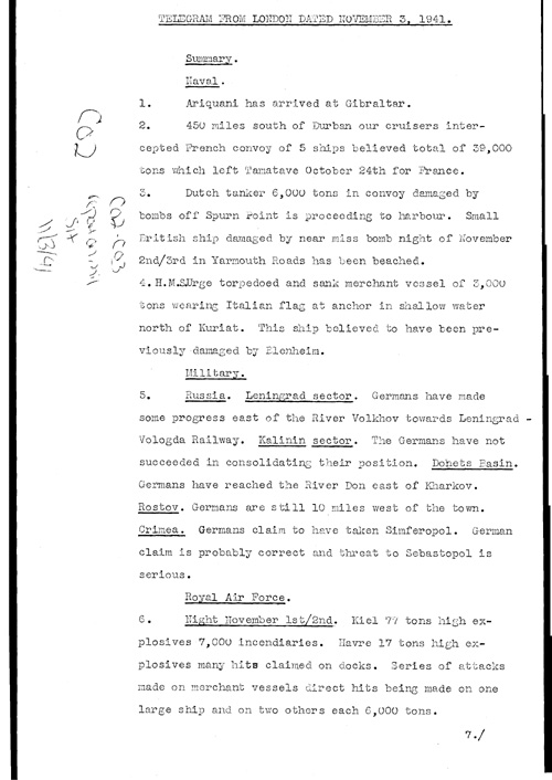 [a325c02.jpg] - Report on military situation 11/3/41