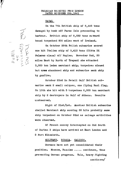 [a325h02.jpg] - Report on military situation 11/8/41