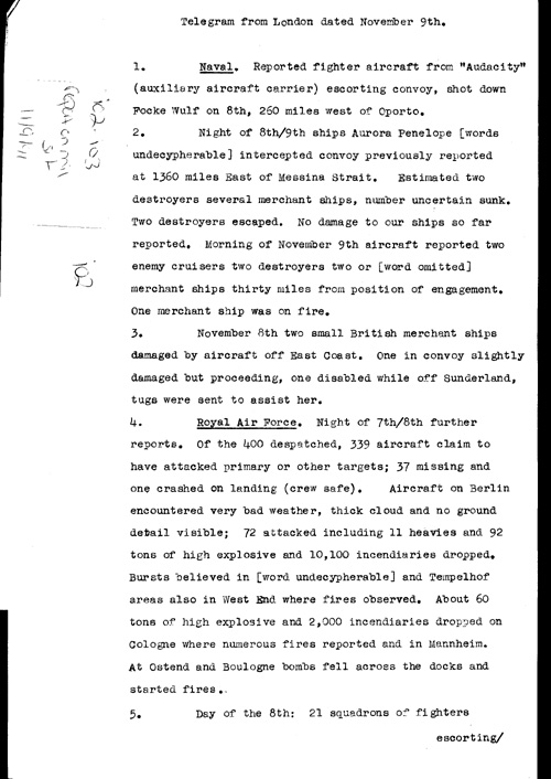 [a325i02.jpg] - Report on military situation 11/9/41