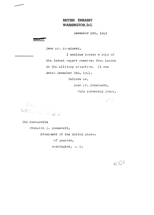 [a326e01.jpg] - Halifax --> FDR Letter regarding military situation 12/4/41