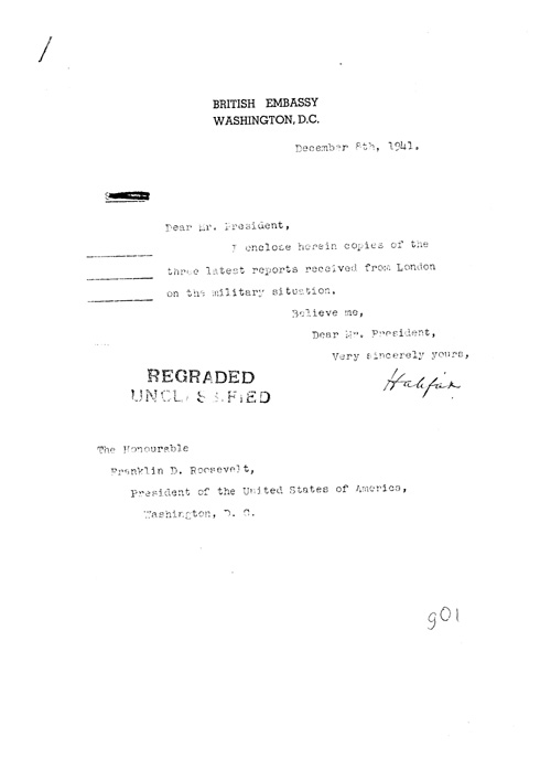 [a326g01.jpg] - Halifax --> FDR Letter regarding military situation 12/8/41