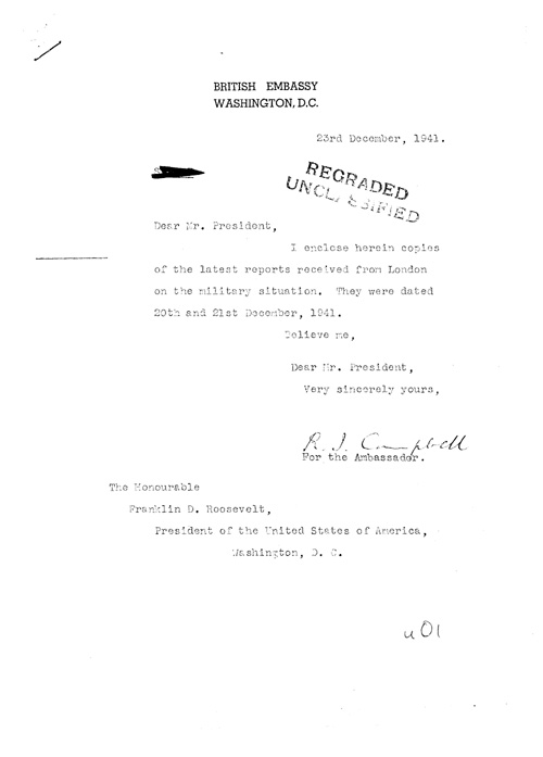 [a326u01.jpg] - R.J. Campbell --> FDR Letter about military situation 12/23/41