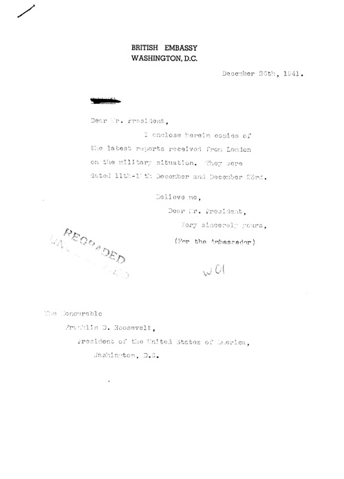 [a326w01.jpg] - [R.J. Campbell?! --> FDR Letter regarding military situation 12/26/41