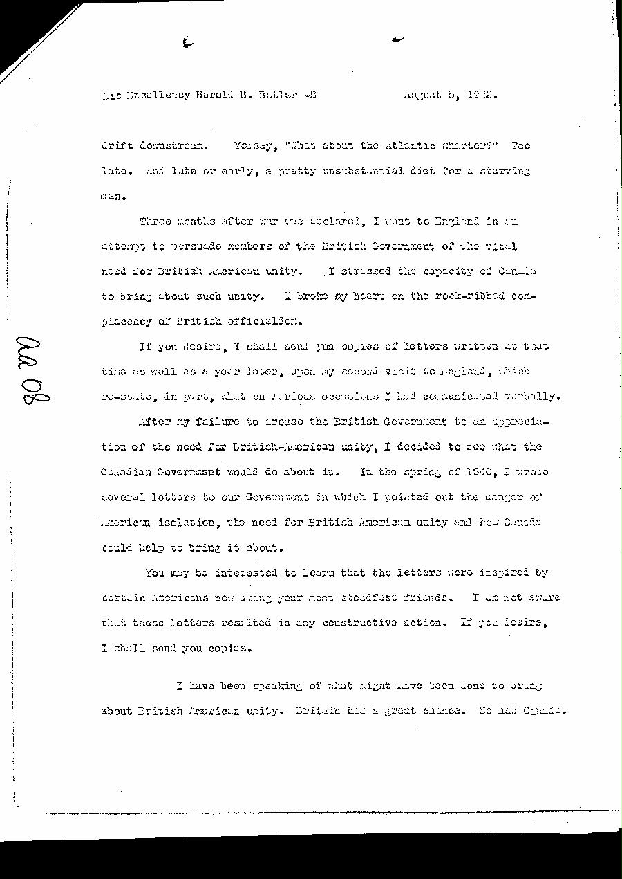 [a327aa08.jpg] - Letter written to Harold B. Butler by [unknown!8/5/42.