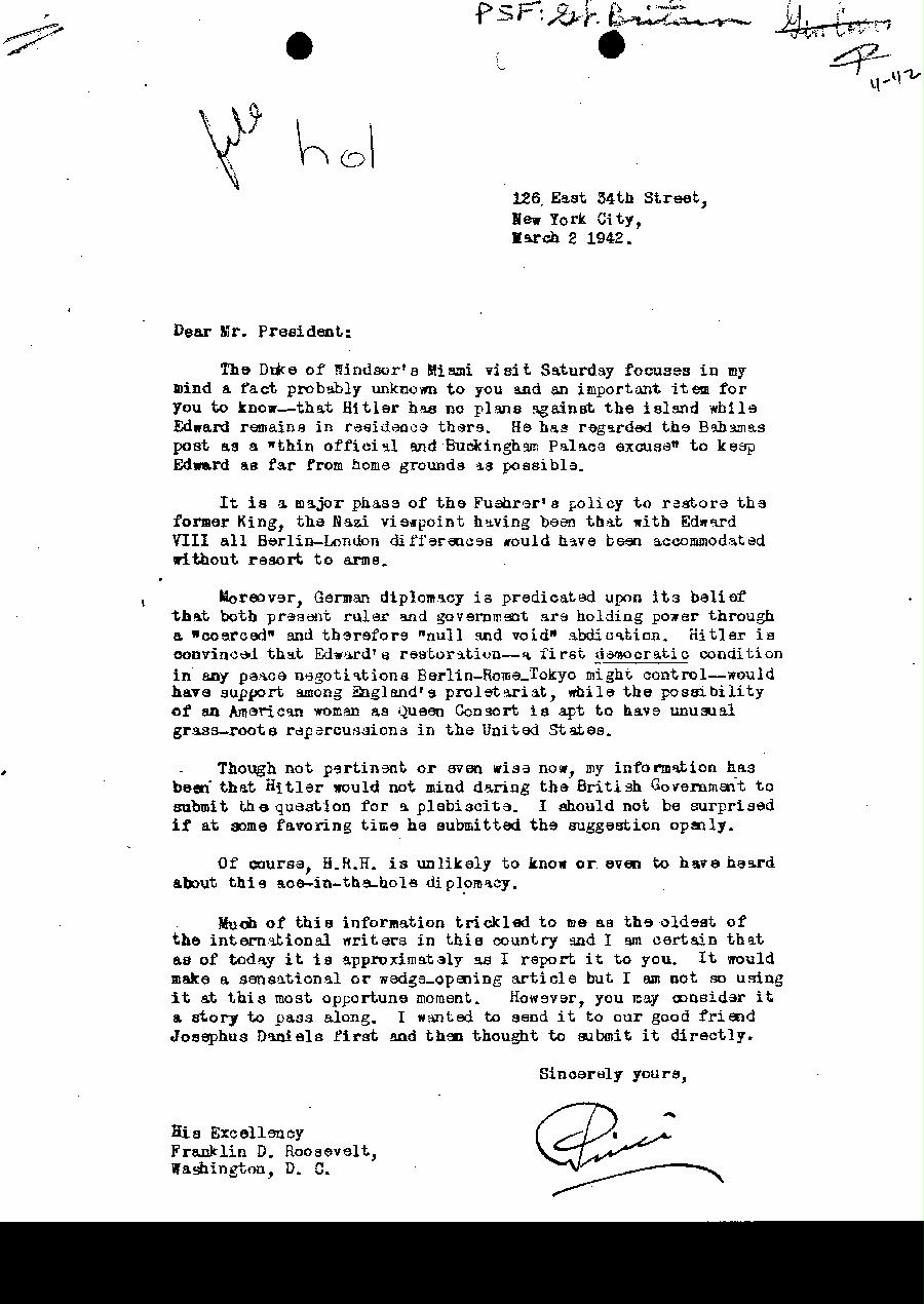 [a327h01.jpg] - Letter to FDR from [unknown! 3/2/42.