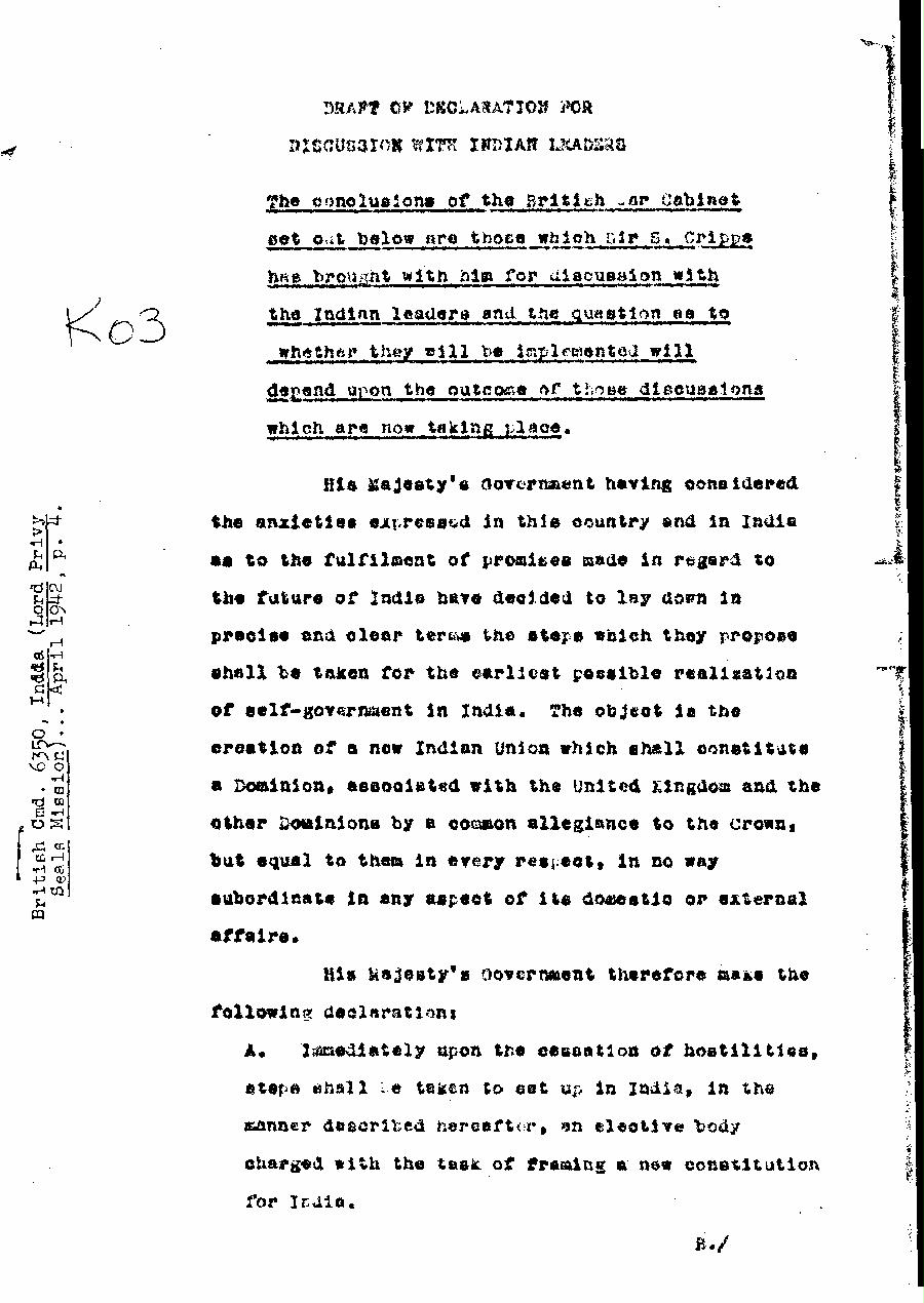 [a327k03.jpg] - Draft of Declaration for discussion with Indian leaders(n.d.)