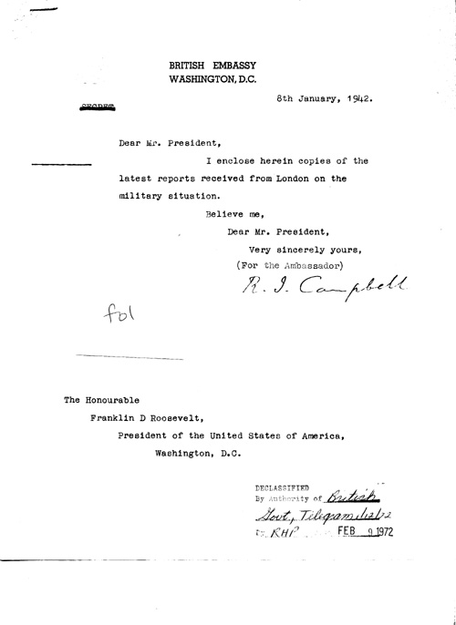 [a328f01.jpg] - Cover letter; Campbell-->FDR 1/8/42