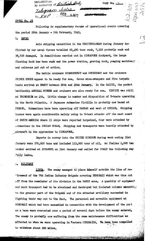 [a329l02.jpg] - Report on military situation 2/5/42