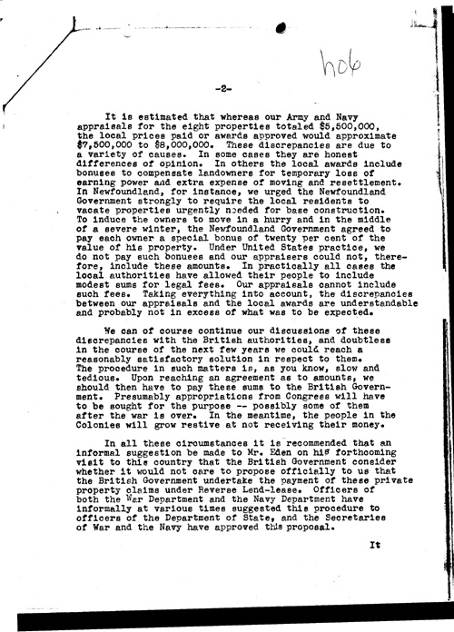 [a330h06.jpg] - Memo; FDR-->Under Secretary of State 3/12/43