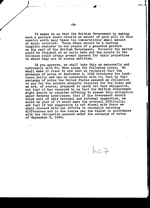 [a330h07.jpg] - Memo; FDR-->Under Secretary of State 3/12/43