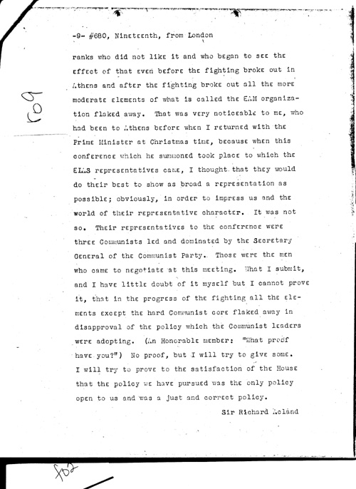 [a331r09.jpg] - Telegram from London --> Secretary of State re: Text of Mr. Eden's speech summing up debate on war situation 1/19/45