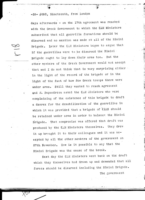 [a331r18.jpg] - Telegram from London --> Secretary of State re: Text of Mr. Eden's speech summing up debate on war situation 1/19/45