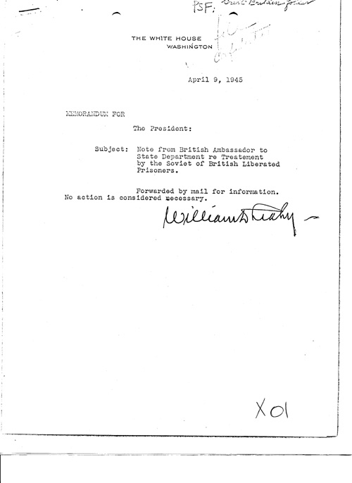 [a331x01.jpg] - Memo. William Leahy --> FDR 4/9/45