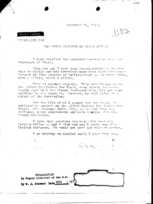 [a334jj02.jpg] - Memo; FDR-->Churchill 12/31/43