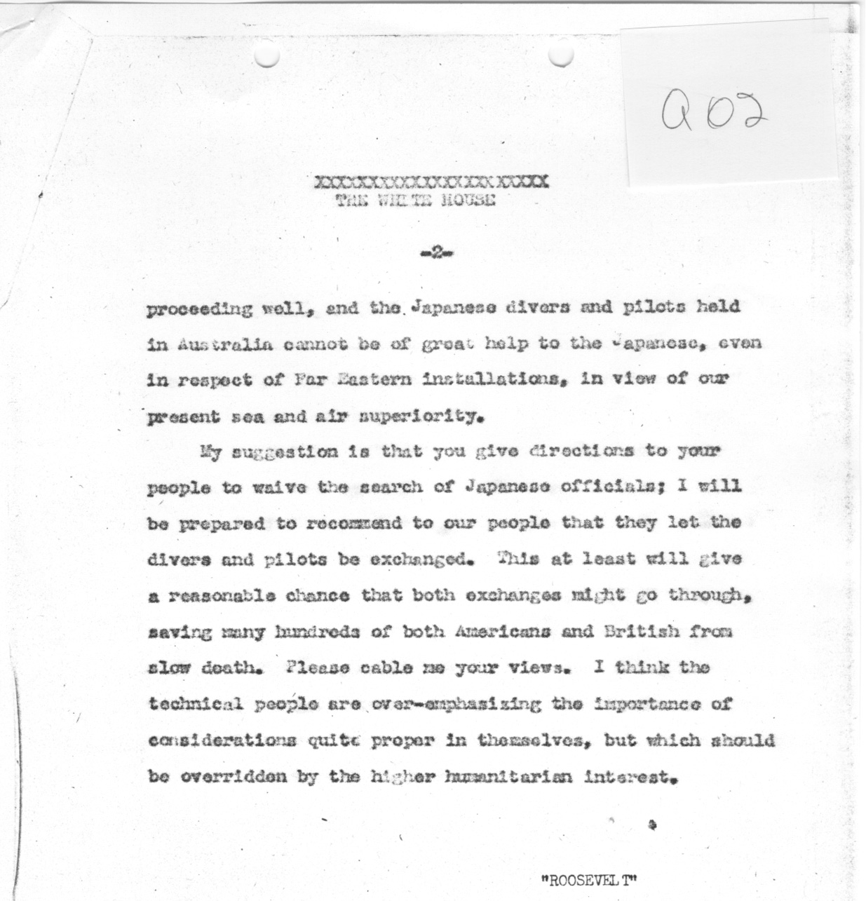 [a335a02.jpg] - FDR --> Winston Churchill on Japanese civilian prisoners 1/44