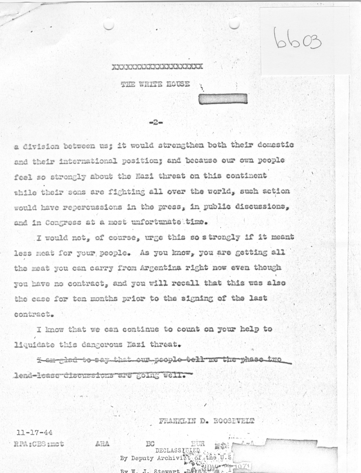 [a335bb03.jpg] - Note from FDR 11/18/44