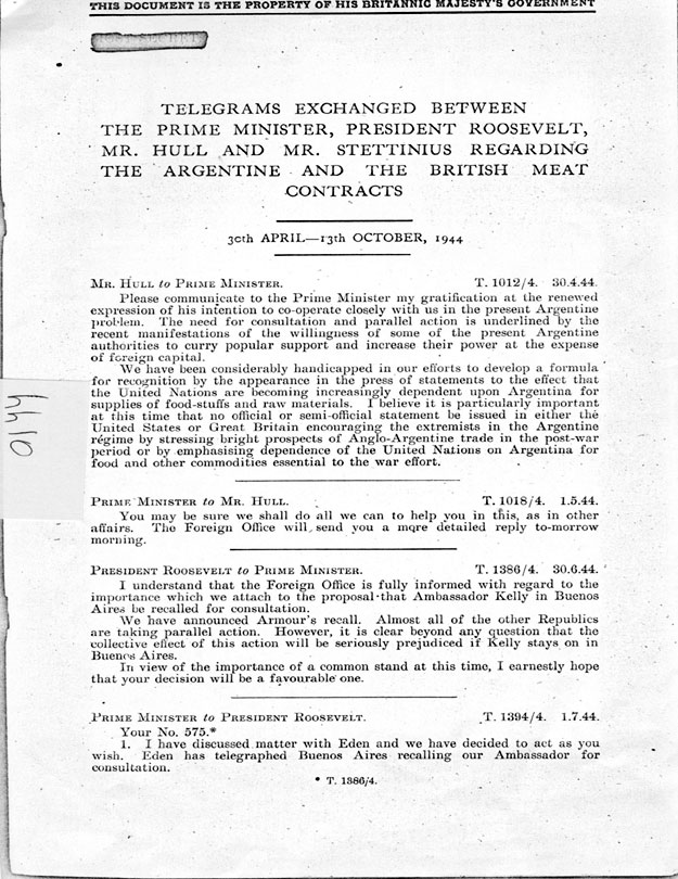 [a335hh10.jpg] - Memorandum E.R. Stettinius,Jr. --> Miss Tully 1/10/45