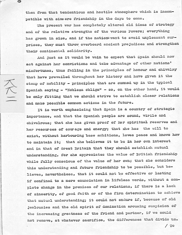 [a335kk11.jpg] - Memorandum Stettinius --> FDR re: exchange of messages between Mr. Churchill and General Franco 1/19/45