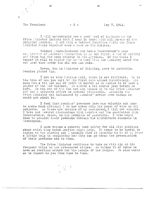 [a338b02.jpg] - Letter, Harriman-->FDR 5/7/1941