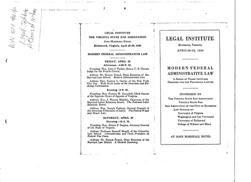 [a339w02.jpg] - Pamphlet, Legal Institute: A series of lectures 4/28-29/39