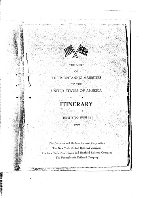 [a343bb02.jpg] - Itinerary:  The Visit of Their Britannic Majesties to the United State of America: June 7 to June 12 1939.PAGE-2