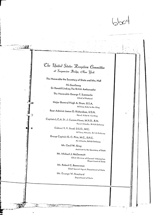 [a343bb04.jpg] - Itinerary:  The Visit of Their Britannic Majesties to the United State of America: June 7 to June 12 1939.PAGE-4