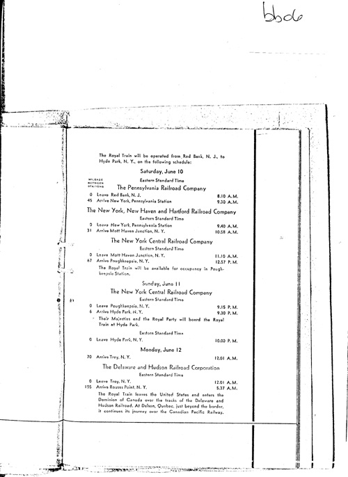 [a343bb06.jpg] - Itinerary:  The Visit of Their Britannic Majesties to the United State of America: June 7 to June 12 1939.PAGE-6